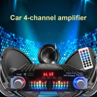 40Watts RMS pc x 4 Power HiFi Sound Amplifier Remote Control Bluetooth-Compatible Home Car Power Amplifier Mini HIFI Digital Stereo Amp