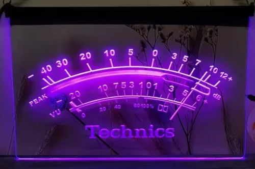 Technics VU Meter Simulated Neon LED Sign