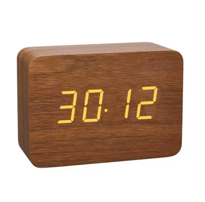 Wooden Desk Digital Alarm Clock