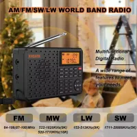 XHDATA D-109 Radio FM Stereo Digital Portable Radio AM SW MW FM Radio Receiver Bluetooth-compatible Radio Support TF Card Player