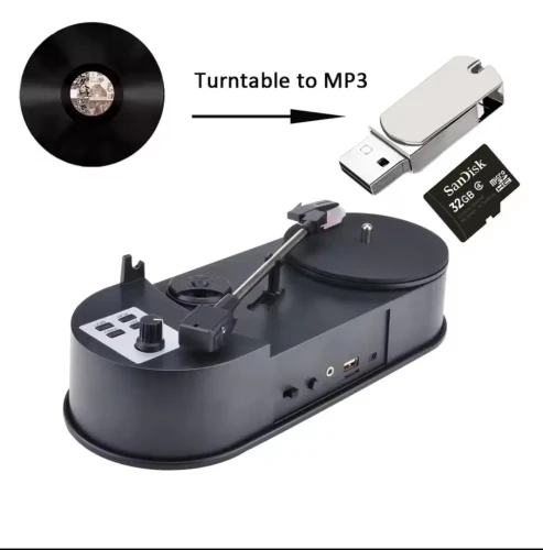 Portable Turntable 33/45rpm to MP3 Converter/Player