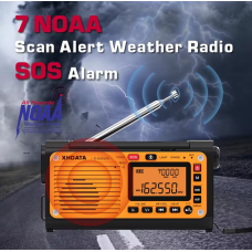 XHDATA D-608WB Emergency Crank Weather Radio AM-FM-SW-NOAA Weather Alert Portable Radio with Phone Charger, Bluetooth, Battery Operated